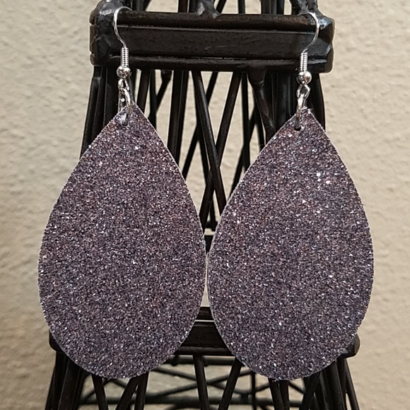 Jewelry - Fine Glitter Faux Leather Earrings